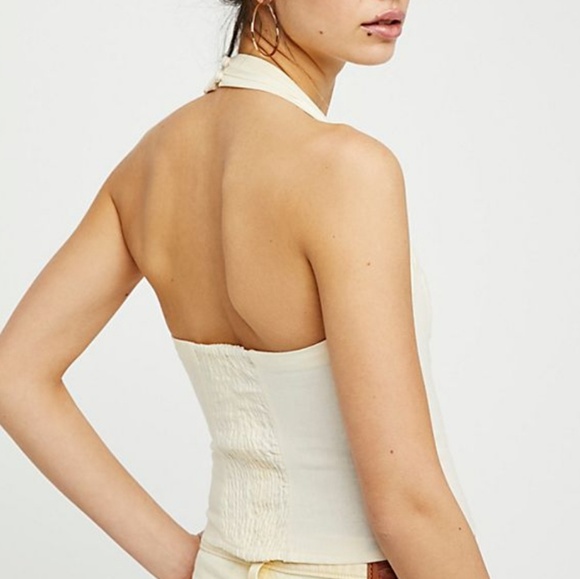 Free People Is This Love Halter Top Creme NWT - Picture 3 of 7